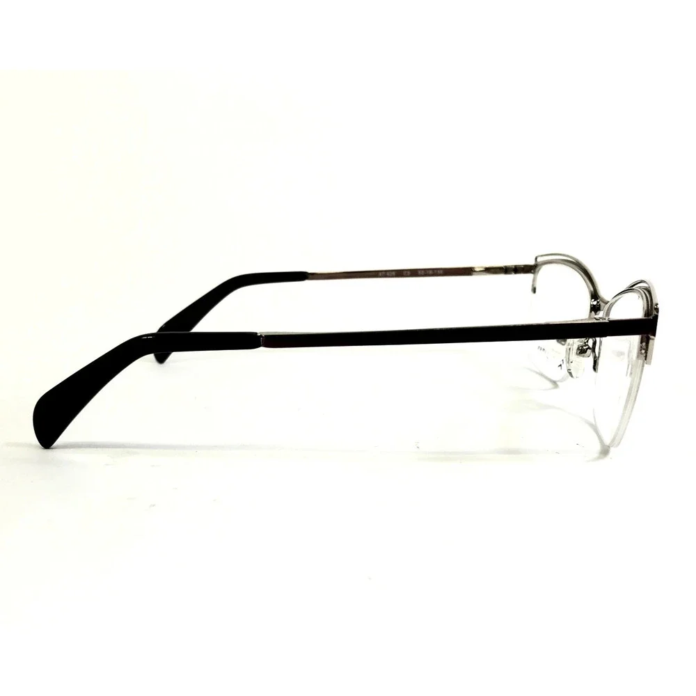 Adin Thomas Eyeglasses Frames AT-426 C3 Purple Silver Cat Eye Half Rim 52-16-135